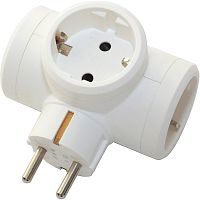 Разветвитель (Тройник) с заземлением Legrand Helium 3-м 16А 3500Вт белый картинка 